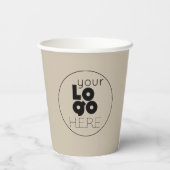 Zakelijke Logo Natuurlijke Taupe Papier Party Cup Papieren Bekers (Achterkant)
