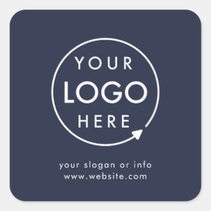 Zakelijke Logo   Navy Blue Corporate Professional Vierkante Sticker
