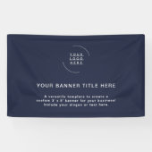 Zakelijke Logo | Navy Blue Professional 5'-banner Spandoek (Horizontaal)