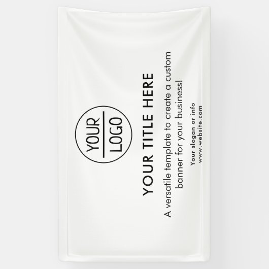 Zakelijke Logo | Navy Blue Professional 5'-banner Spandoek (Verticaal)