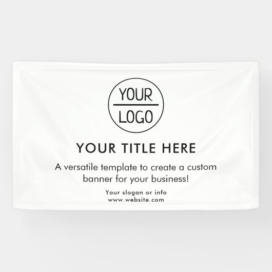 Zakelijke Logo | Navy Blue Professional 5'-banner Spandoek (Horizontaal)