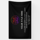 Zakelijke Logo | Navy Blue Professional 5'-banner Spandoek (Verticaal)