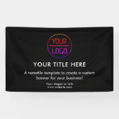 Zakelijke Logo | Navy Blue Professional 5'-banner Spandoek (Horizontaal)