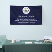 Zakelijke Logo Navy Blue Professional 5’ Spandoek (Beurs)