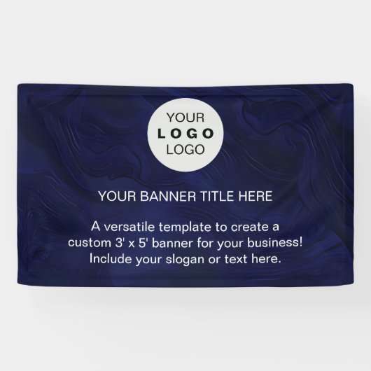 Zakelijke Logo Navy Blue Professional 5’ Spandoek (Horizontaal)
