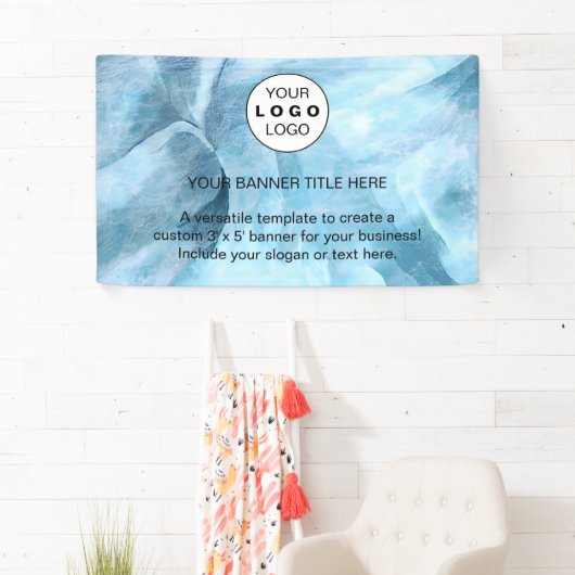 Zakelijke Logo Navy Blue Professional 5’ Spandoek (Insitu)