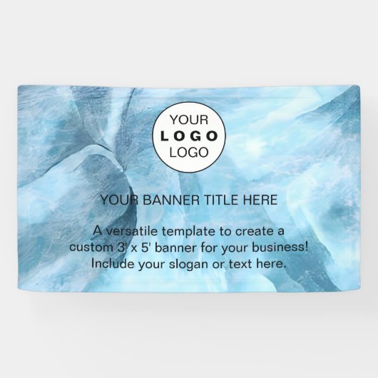 Zakelijke Logo Navy Blue Professional 5’ Spandoek (Horizontaal)