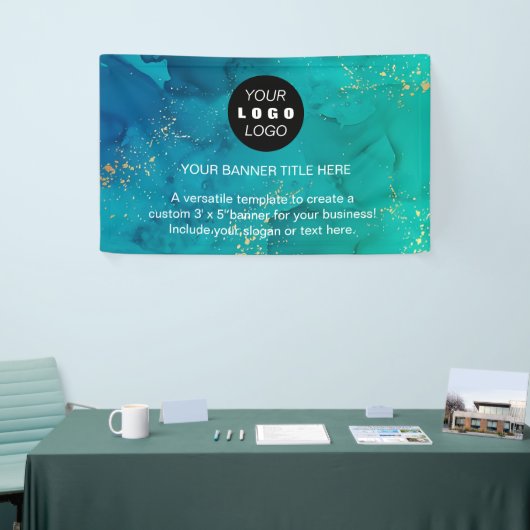 Zakelijke Logo | Navy Blue Professional Spandoek (Beurs)