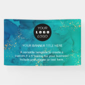 Zakelijke Logo | Navy Blue Professional Spandoek (Horizontaal)