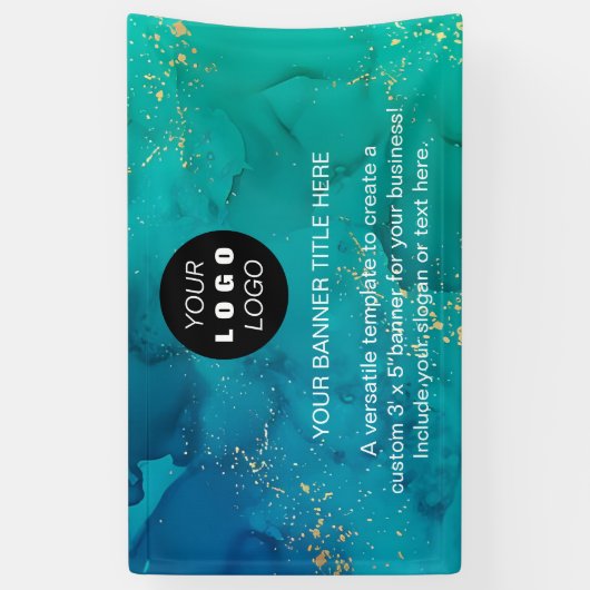 Zakelijke Logo | Navy Blue Professional Spandoek (Verticaal)