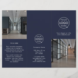 Zakelijke Logo Navy foto Modern Trifold Brochure