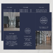 Zakelijke Logo Navy foto Modern Trifold Brochure (Voorkant / Achterkant)