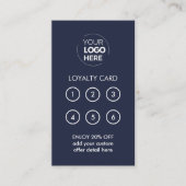 Zakelijke Logo | Navy Professioneel Bedrijf Loyali Klantenkaartje (Voorkant)