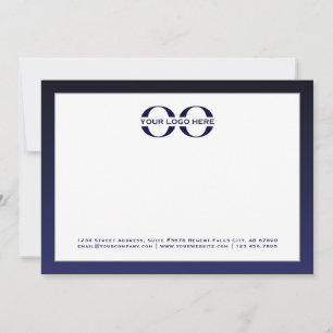 Zakelijke Logo Navy Wit 5x7 Note Kaart Notitiekaartje