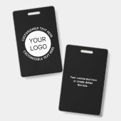 Zakelijke Logo of een Afbeelding en bewerkbare tek Badge (Voor- en achterkant)