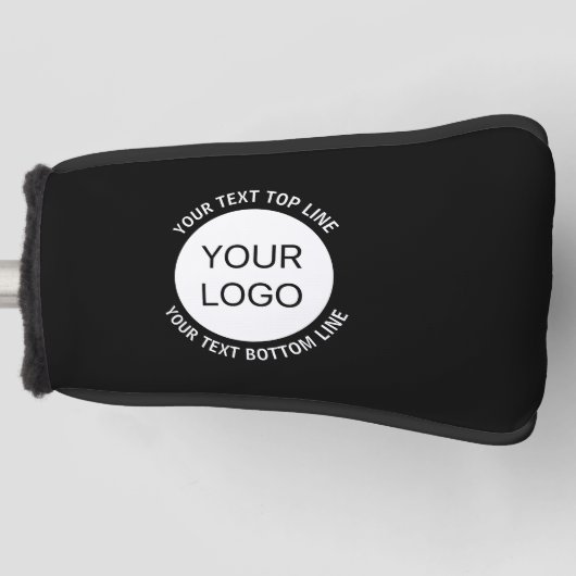 Zakelijke Logo of een Afbeelding en bewerkbare tek Golfheadcover (Voorkant)