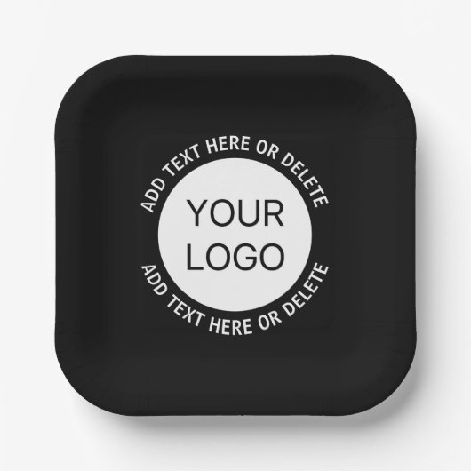 Zakelijke Logo of een Afbeelding en bewerkbare tek Papieren Bordje (Voorkant)