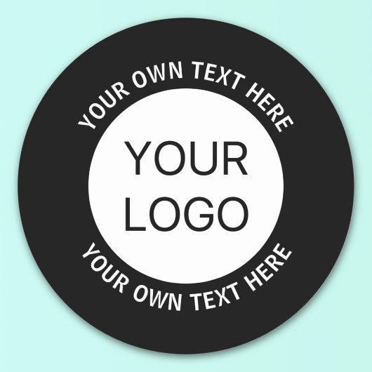 Zakelijke Logo of een Afbeelding en bewerkbare tek Ronde Sticker