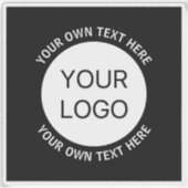 Zakelijke Logo of een Afbeelding en bewerkbare tek Sticker (Voorkant)