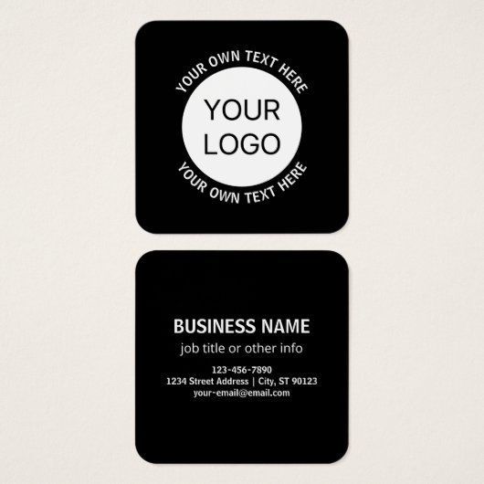 Zakelijke Logo of een Afbeelding en bewerkbare tek Vierkante Visitekaartjes (Voorkant /achterkant)