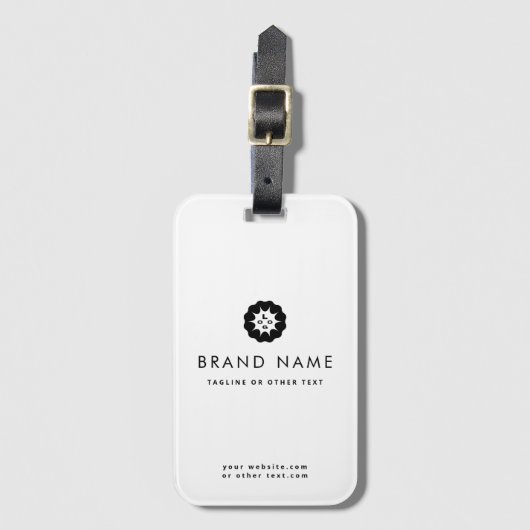 Zakelijke Logo of Icon + Naam Bedrijfmerk Wit Bagagelabel (Voorkant (verticaal))