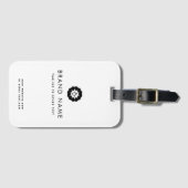 Zakelijke Logo of Icon + Naam Bedrijfmerk Wit Bagagelabel (Voorkant (horizontaal))