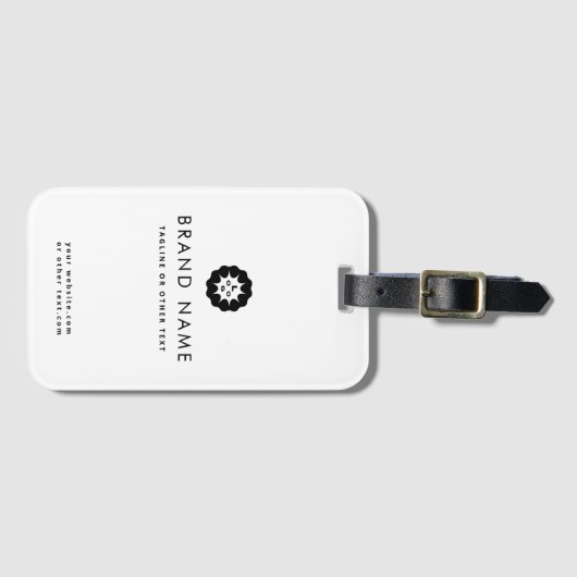 Zakelijke Logo of Icon + Naam Bedrijfmerk Wit Bagagelabel (Voorkant (horizontaal))