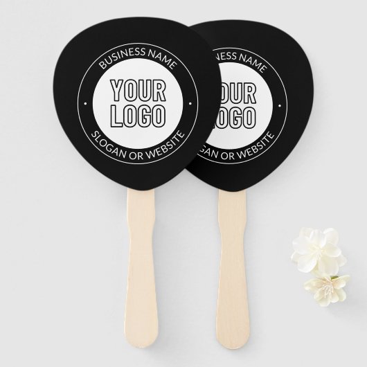 Zakelijke Logo of ontwerp & bewerkbare tekst Sjabl Handwaaier (Voorkant en achterkant)