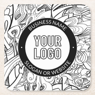 Zakelijke Logo of ontwerp & bewerkbare tekst Sjabl Kartonnen Onderzetters