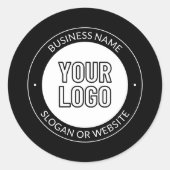 Zakelijke Logo of ontwerp & bewerkbare tekst Sjabl Ronde Sticker (Voorkant)