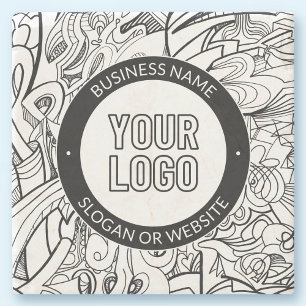 Zakelijke Logo of ontwerp & bewerkbare tekst Sjabl Stenen Onderzetter