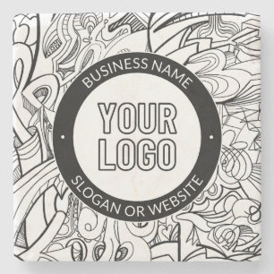 Zakelijke Logo of ontwerp & bewerkbare tekst Sjabl Stenen Onderzetter