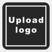 Zakelijke Logo op Black Square Sticker (Voorkant)
