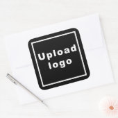 Zakelijke Logo op Black Square Sticker (Envelop)
