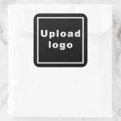 Zakelijke Logo op Black Square Sticker (Tas)