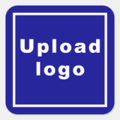 Zakelijke Logo op Blue Square Sticker (Voorkant)