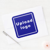 Zakelijke Logo op Blue Square Sticker (Envelop)