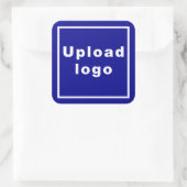 Zakelijke Logo op Blue Square Sticker (Tas)