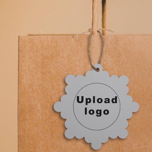 Zakelijke Logo op grijs sneeuwvlok vorm papier Ornament Kaart