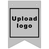 Zakelijke Logo op Grijs Swallowtail Bunting Banner (Tweede vlag)