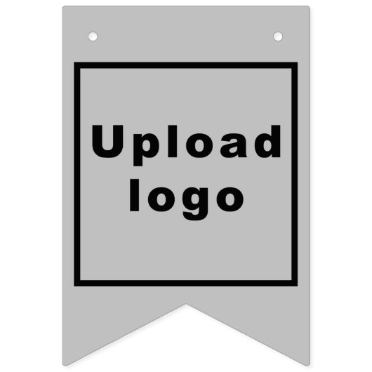 Zakelijke Logo op Grijs Swallowtail Bunting Banner (Tweede vlag)