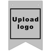 Zakelijke Logo op Grijs Swallowtail Bunting Banner (Eerste vlag)