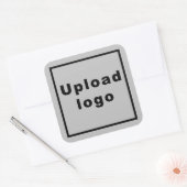 Zakelijke Logo op grijs vierkant sticker (Envelop)