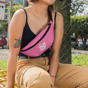 Zakelijke logo op Hot pink, Promotie Crossbody Heuptasje