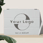 Zakelijke logo op Lichtgrijs, Professioneel Bedrij iPad Air Cover<br><div class="desc">Aangepaste logo op minimale schone iPAD Cover. Voeg je logo en tekst toe.</div>