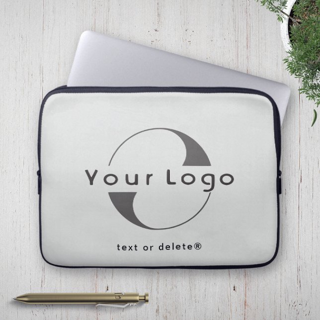 Zakelijke logo op Lichtgrijs, Schoon merk Bedrijf Laptop Sleeve (Creator heeft geüpload)