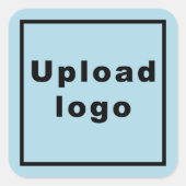 Zakelijke Logo op Light Blue Square Sticker (Voorkant)