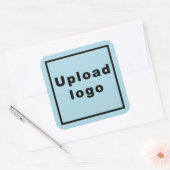 Zakelijke Logo op Light Blue Square Sticker (Envelop)