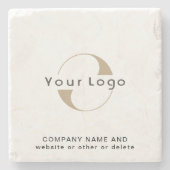 Zakelijke logo op marmer, Schone minimummerk Stenen Onderzetter (Voorkant)