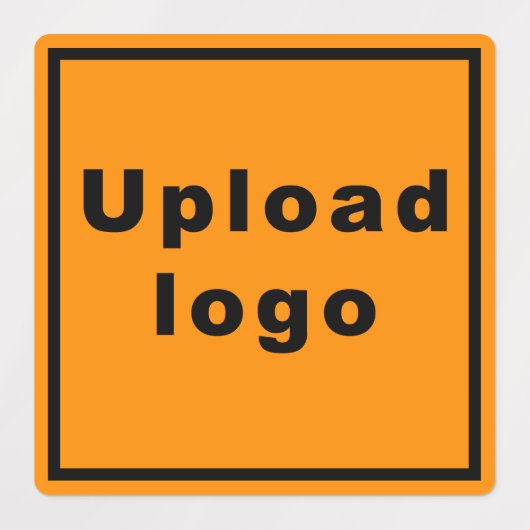 Zakelijke Logo op Oranje vierkant lijm Labels (Design 1)